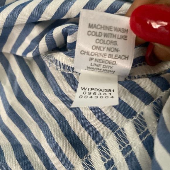 J. Jill Women's Tunic Top White & Blue Stripe Button Up Shirt Blouse SZ XL (B-6) - Picture 9 of 11